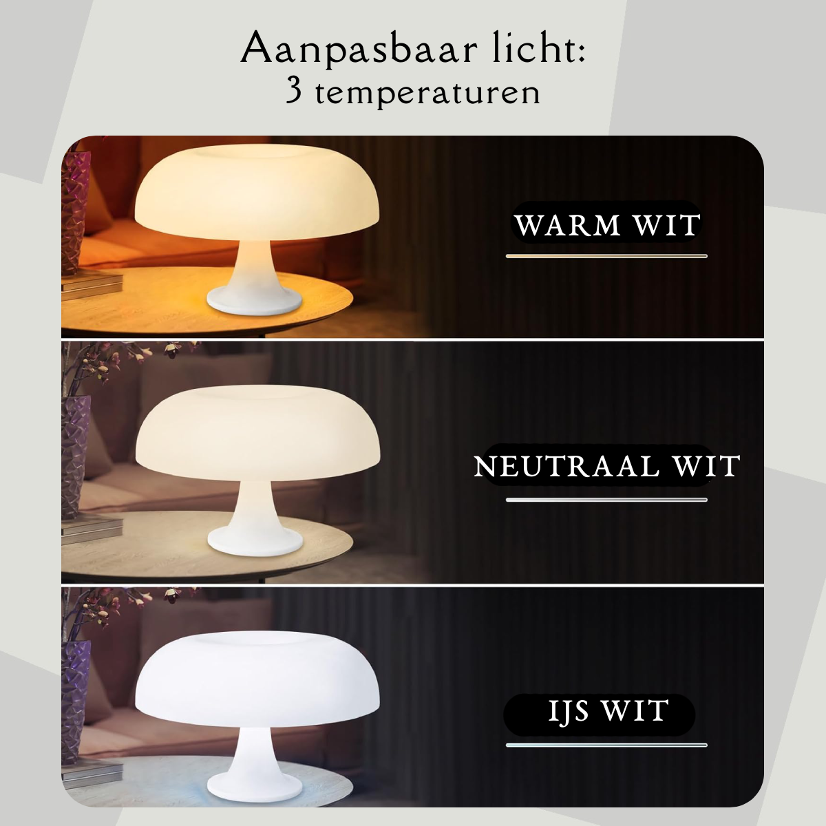 YUNA® Paddenstoel Lamp - Wit